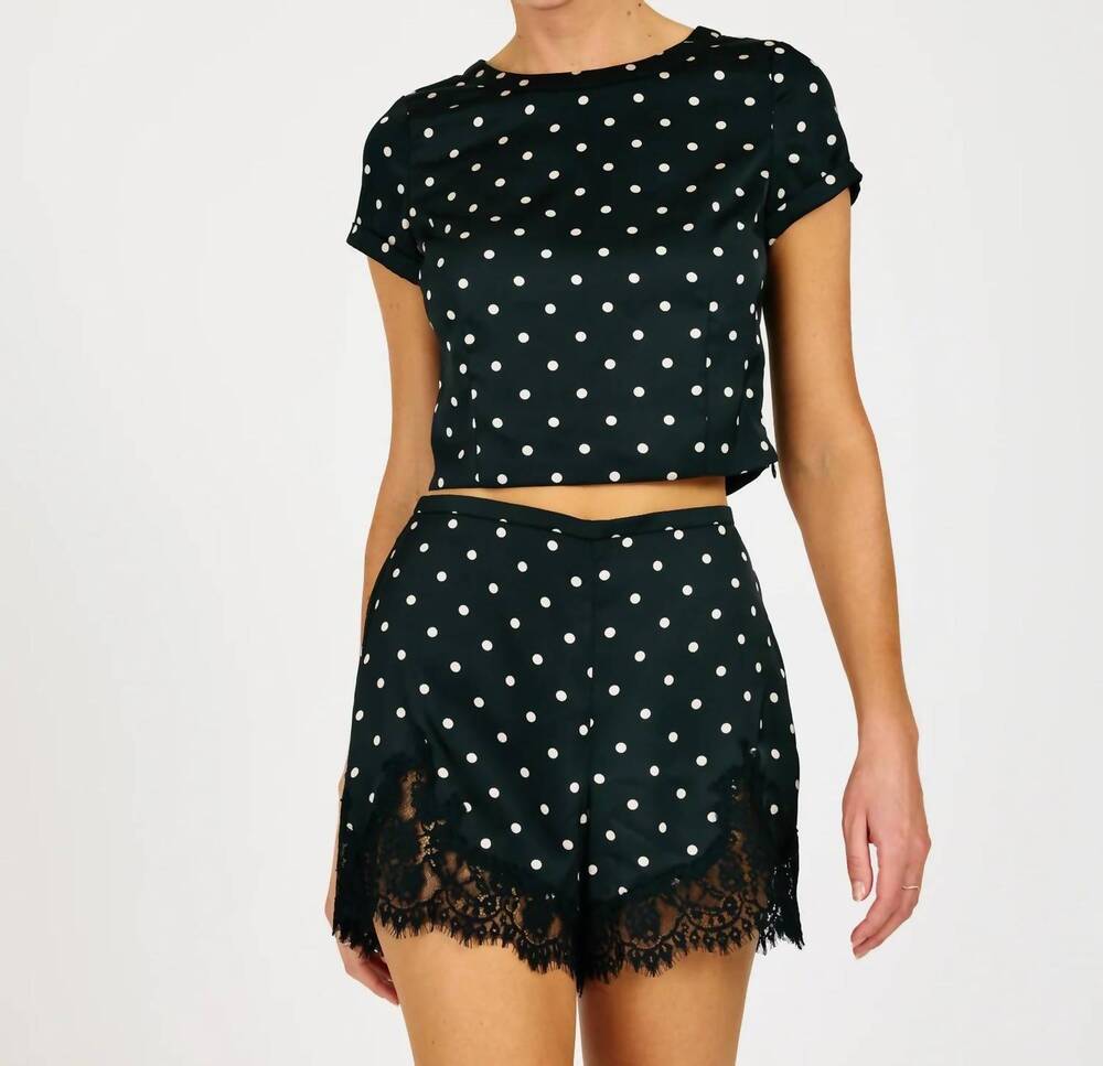 NEW LINE AND DOT sophie loungewear shorts in black